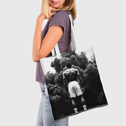 Сумка-шопер Мухаммед Али в черном дыму, цвет: 3D-принт — фото 2