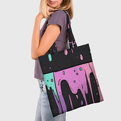 Сумка-шопер Стекающая краска текстура, цвет: 3D-принт — фото 2
