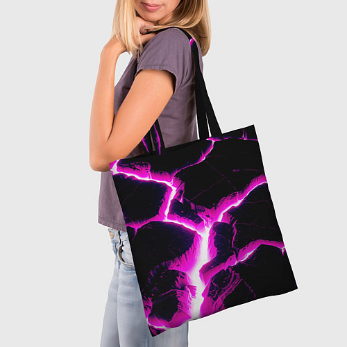 Сумка-шоппер Color pink black / 3D-принт – фото 3