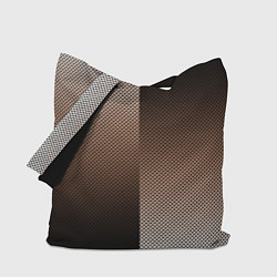 Сумка-шопер Чёрно-коричневый текстурный градиент пополам, цвет: 3D-принт