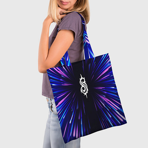 Сумка-шоппер Slipknot neon energy / 3D-принт – фото 3