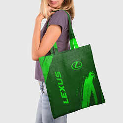 Сумка-шопер Lexus - green gradient вертикально, цвет: 3D-принт — фото 2