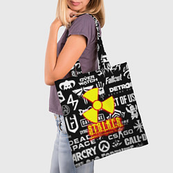Сумка-шопер Сталкер все логотипы игр, цвет: 3D-принт — фото 2