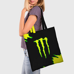 Сумка-шопер Кислотный монстр энерджи, цвет: 3D-принт — фото 2