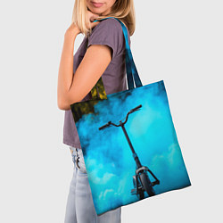 Сумка-шопер Самокат в синем дыму, цвет: 3D-принт — фото 2