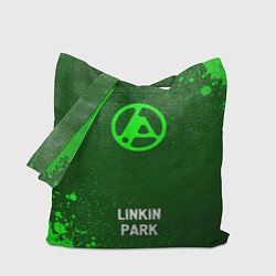 Сумка-шопер Linkin Park 2024 - green gradient по-центру, цвет: 3D-принт