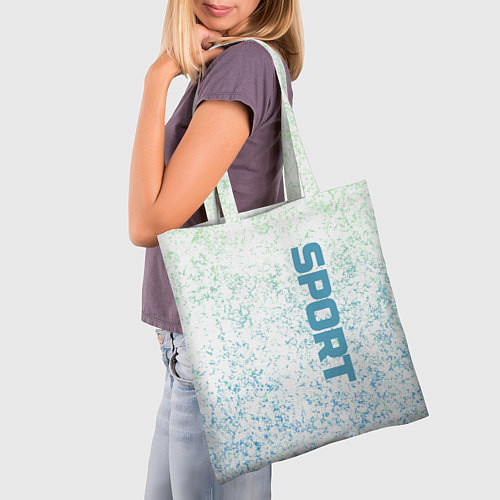Сумка-шоппер Sport бело-голубой / 3D-принт – фото 3