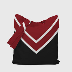 Сумка-шоппер Красный с чёрным и белые полосы