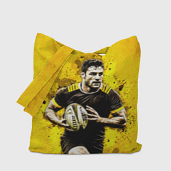 Сумка-шопер Регбист на желтом, цвет: 3D-принт