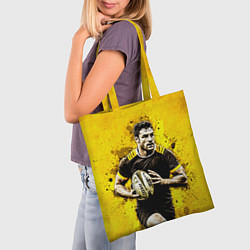 Сумка-шопер Регбист на желтом, цвет: 3D-принт — фото 2