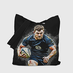 Сумка-шопер Регбист на черном, цвет: 3D-принт