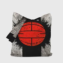 Сумка-шопер Стритбольный мяч в чб, цвет: 3D-принт