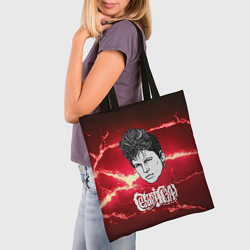 Сумка-шоппер Сектор газа портрет на красном разломе плит / 3D-принт – фото 3