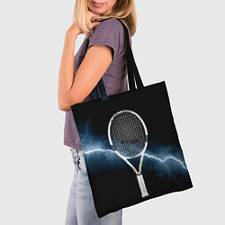 Сумка-шопер Теннисная ракетка и молния, цвет: 3D-принт — фото 2