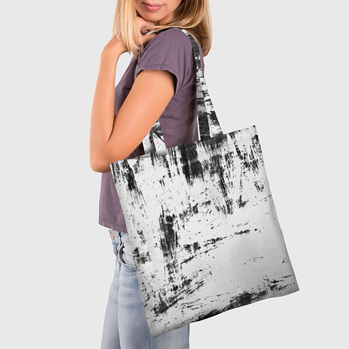 Сумка-шоппер Color black and white / 3D-принт – фото 3