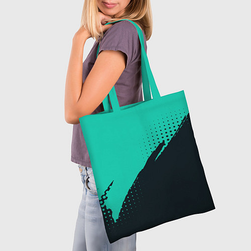 Сумка-шоппер Color black light blue / 3D-принт – фото 3