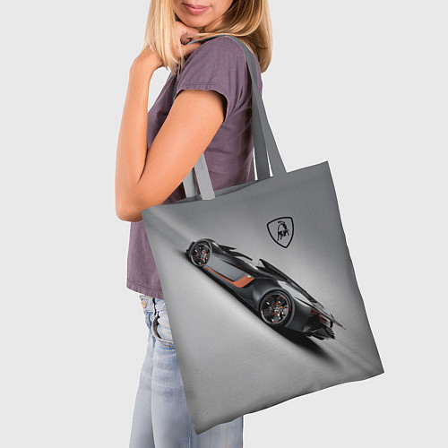 Сумка-шоппер Lamborghini - racing car / 3D-принт – фото 3