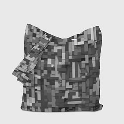 Сумка-шопер Серый геометричные полоски, цвет: 3D-принт