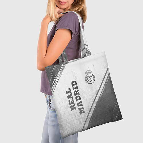 Сумка-шоппер Real Madrid - white gradient вертикально / 3D-принт – фото 3