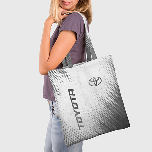 Сумка-шоппер Toyota - white gradient вертикально / 3D-принт – фото 3