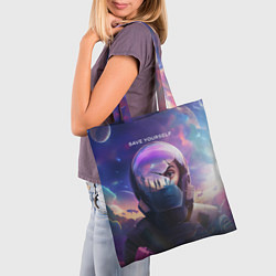 Сумка-шопер Save yourself - Черное зеркало, цвет: 3D-принт — фото 2