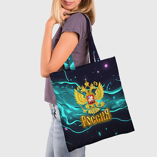 Сумка-шоппер Россия - березовая абстракция / 3D-принт – фото 3