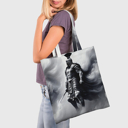 Сумка-шоппер Спартанский воин среди львов / 3D-принт – фото 3