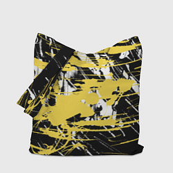 Сумка-шопер Желтая краска на черном, цвет: 3D-принт