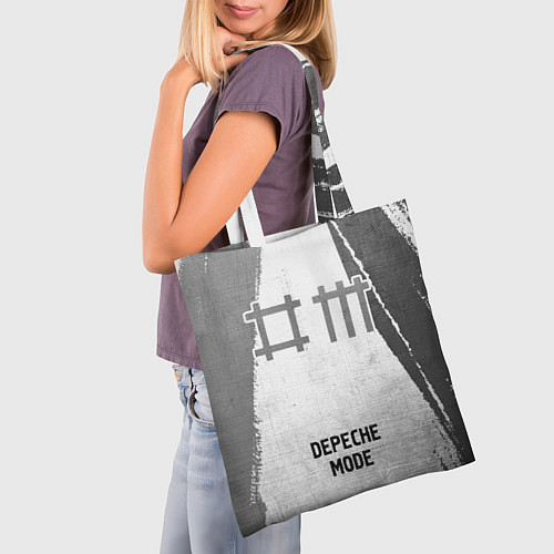 Сумка-шоппер Depeche Mode - white gradient по-центру / 3D-принт – фото 3