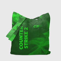 Сумка-шопер Counter Strike 2 - green gradient вертикально, цвет: 3D-принт