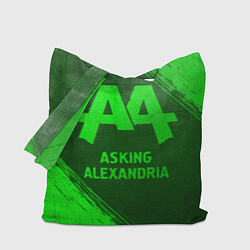 Сумка-шопер Asking Alexandria - green gradient, цвет: 3D-принт