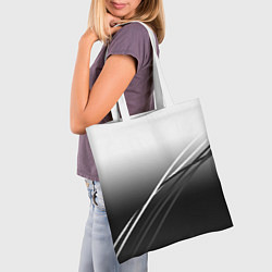 Сумка-шопер Градиент с полосами из белого в тёмный, цвет: 3D-принт — фото 2