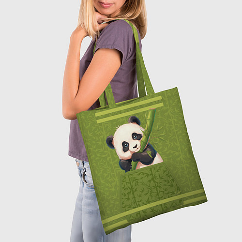 Сумка-шоппер Панда и бамбук / 3D-принт – фото 3