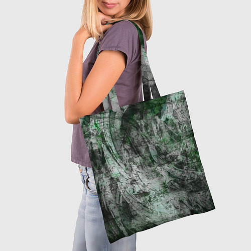 Сумка-шоппер Абстракция - grey emerald rock / 3D-принт – фото 3