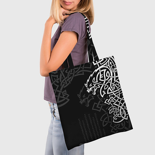 Сумка-шоппер Волки верные спутники Одина / 3D-принт – фото 3