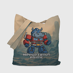 Сумка-шопер Гиппоптимус Прайм - бегемот трансформер, цвет: 3D-принт