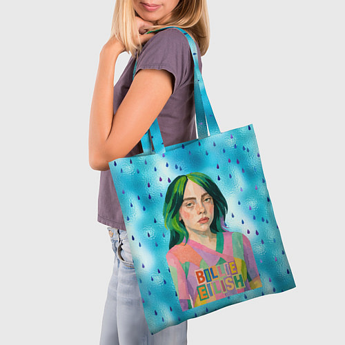 Сумка-шоппер Билли Айлиш в стиле коллажа / 3D-принт – фото 3