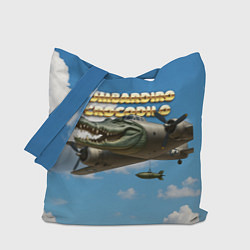 Сумка-шопер Bombardino Crocodillo мем, цвет: 3D-принт