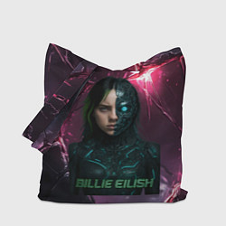 Сумка-шоппер Билли Айлиш в стиле киберпанк