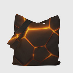 Сумка-шопер Оранжевое свечение текстура, цвет: 3D-принт