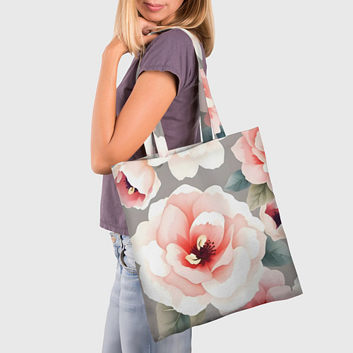 Сумка-шоппер Нежные цветы / 3D-принт – фото 3