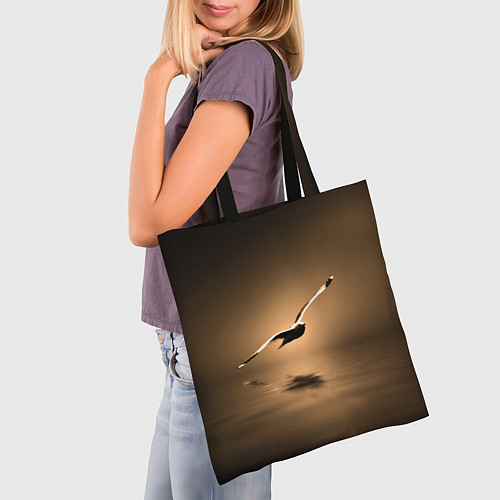 Сумка-шоппер Летящая птица / 3D-принт – фото 3