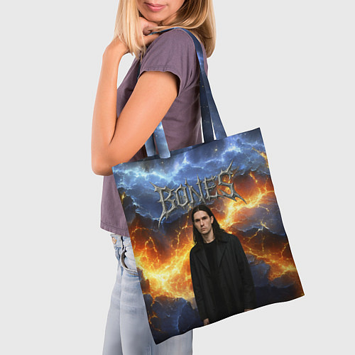 Сумка-шоппер Bones на фоне разломных плит / 3D-принт – фото 3