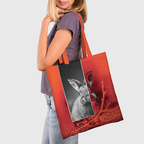 Сумка-шоппер Хмурый кролик / 3D-принт – фото 3