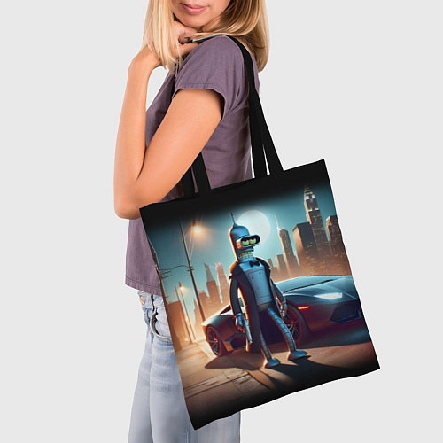 Сумка-шоппер Бендер с пистолетом - Нью-Йоркская мафия / 3D-принт – фото 3