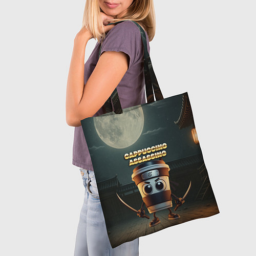 Сумка-шоппер Cappuccino Assassino мем / 3D-принт – фото 3