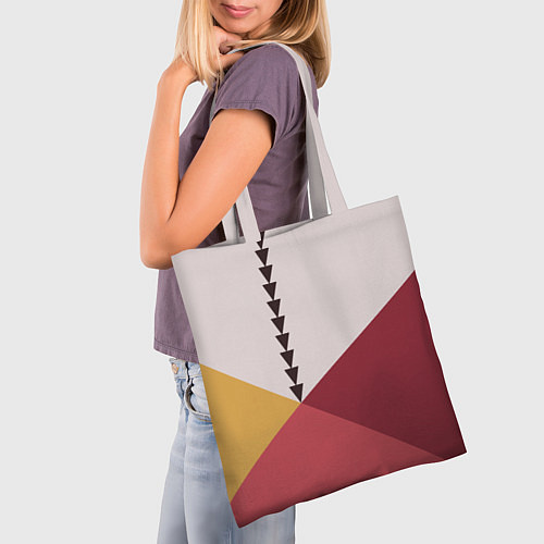 Сумка-шоппер Колор-блок фруктовый чиа пудинг / 3D-принт – фото 3