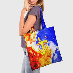 Сумка-шопер Doom битва огня, цвет: 3D-принт — фото 2
