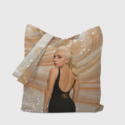 Сумка-шопер Леди Гага в черном платье, цвет: 3D-принт