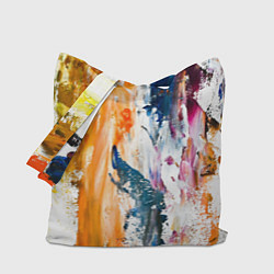Сумка-шопер Разноцветные мазки кисти на палитре художника, цвет: 3D-принт